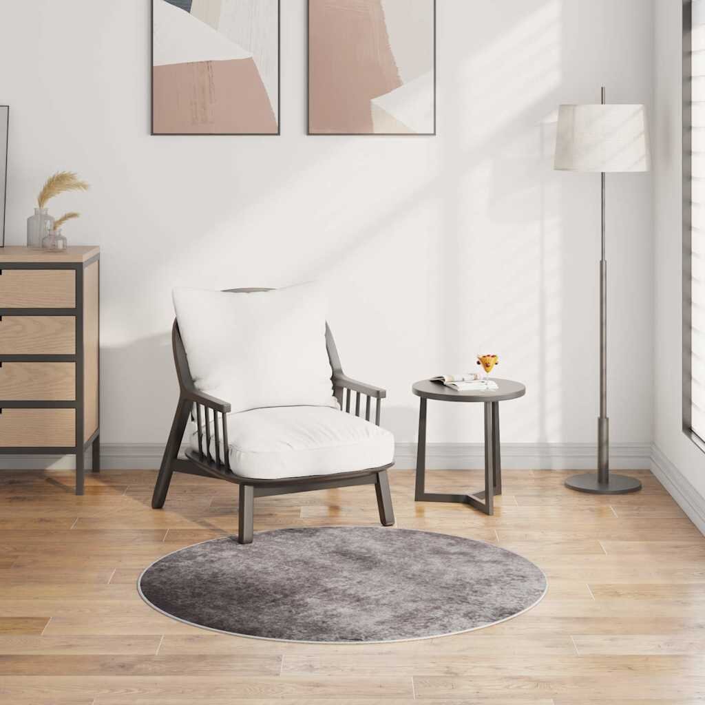 vidaXL Килим миещ се φ120 см бежов