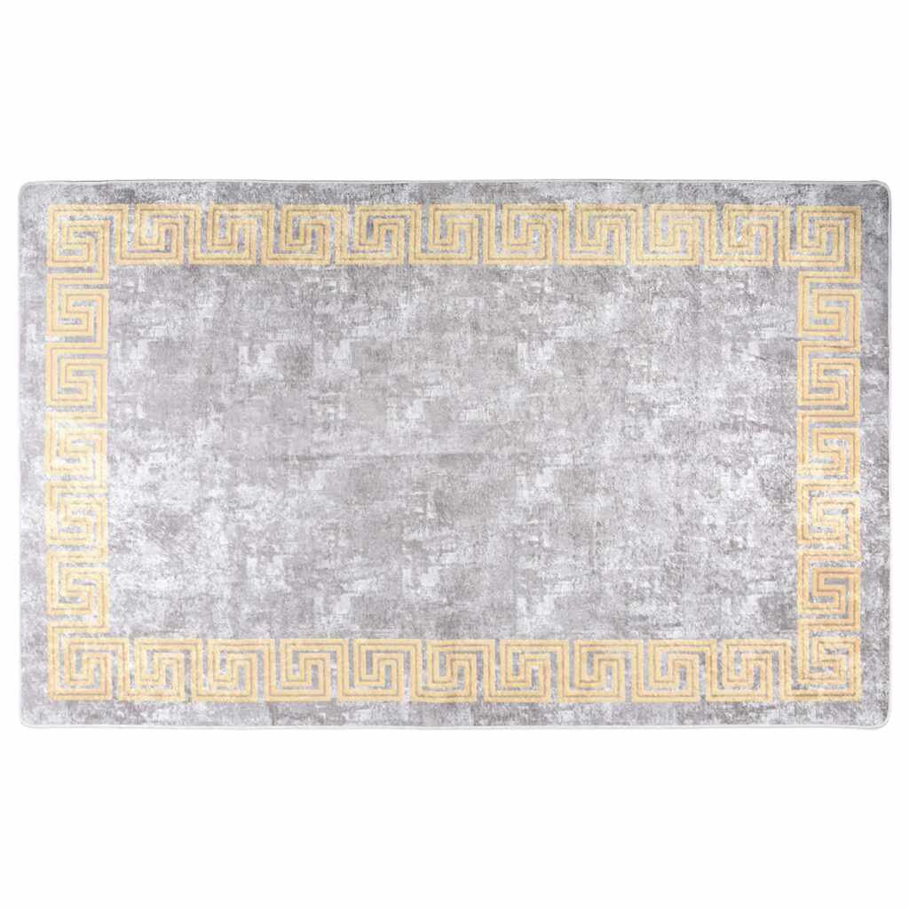 vidaXL Килим миещ се сив 160x230 см