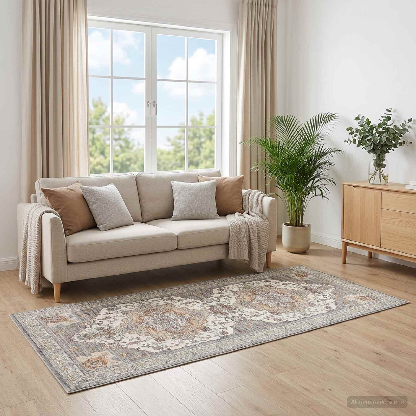 vidaXL Килим ORIZ Кафяво 80 x 200 cm 100% полиестер