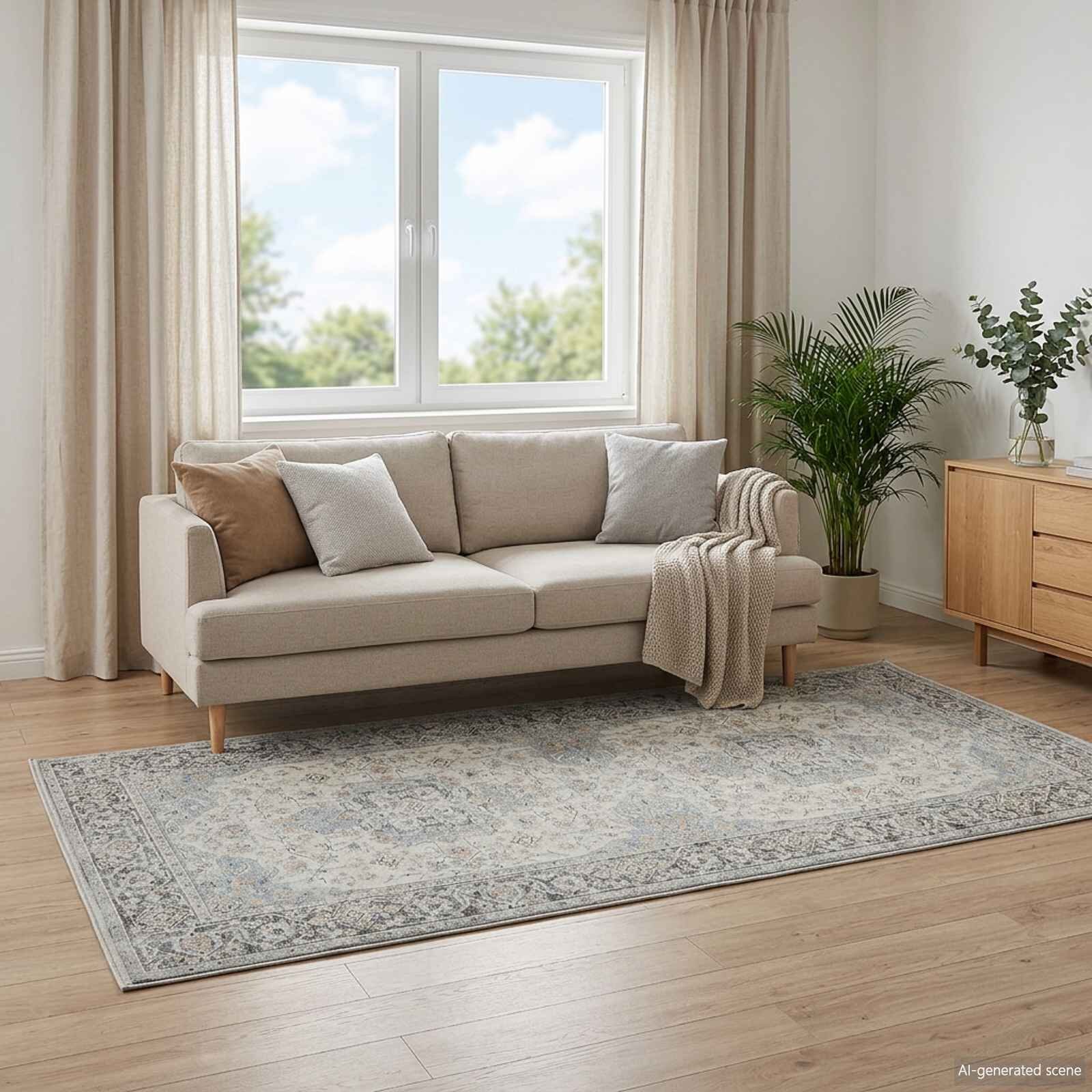 vidaXL Килим ORIZ Кремаво 80 x 200 cm 100% полиестер