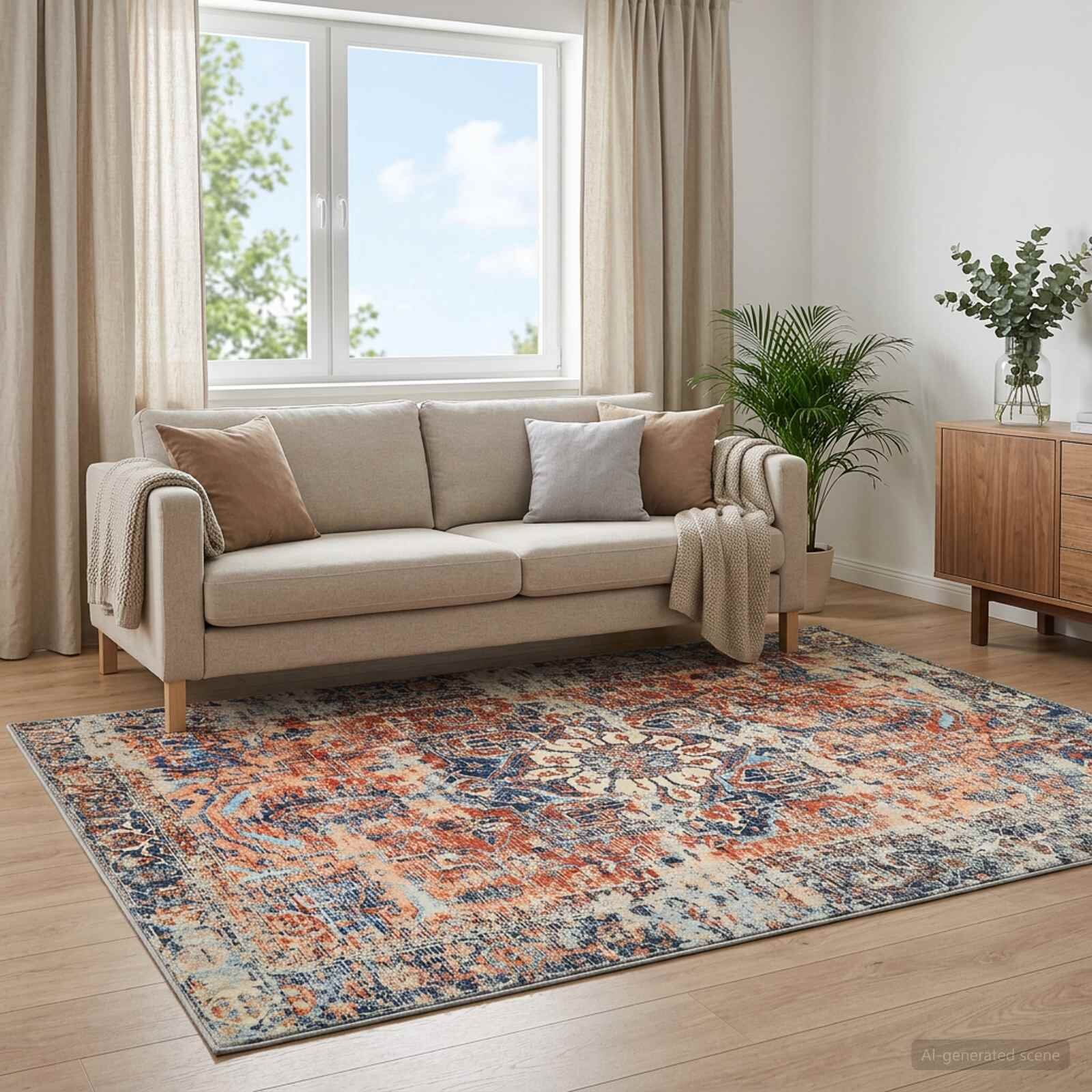 vidaXL Килим ORIZ Оранжево 120 x 170 cm 100% полиестер