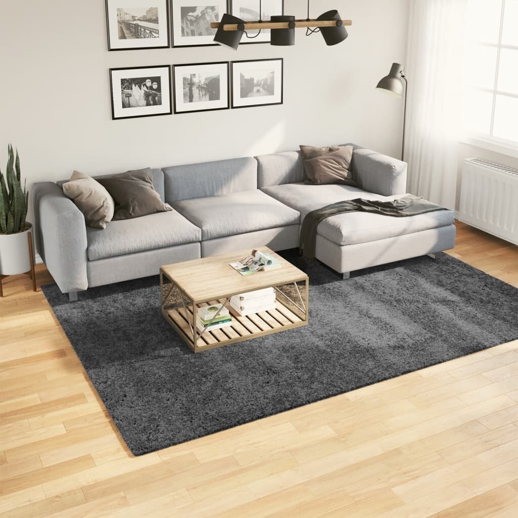 vidaXL Килим OVIEDO с къс косъм антрацит 200x280 см