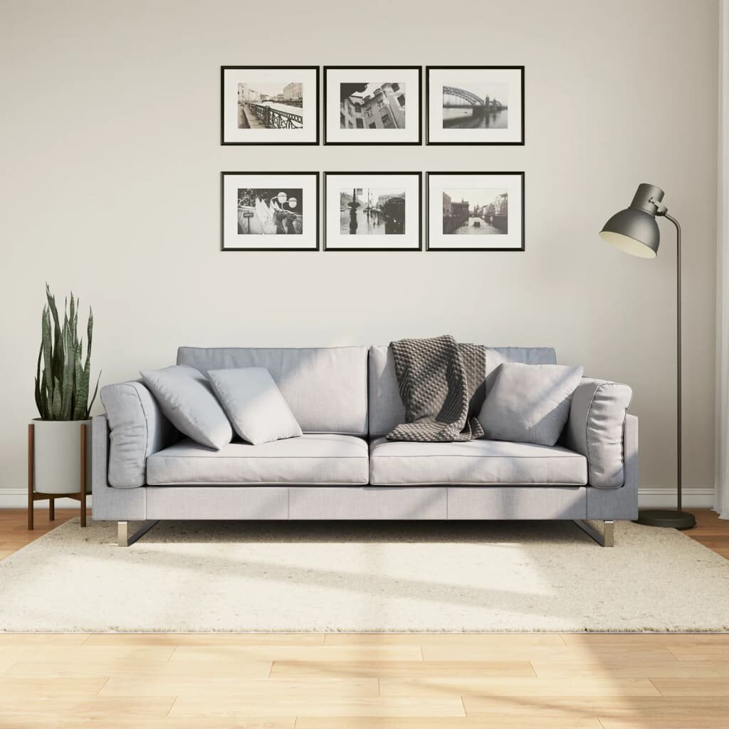 vidaXL Килим OVIEDO с къс косъм бежов 140x200 см