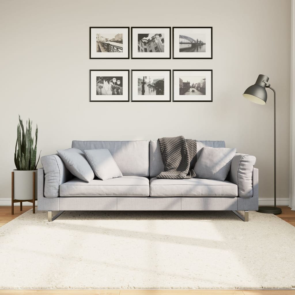vidaXL Килим OVIEDO с къс косъм бежов 200x200 см