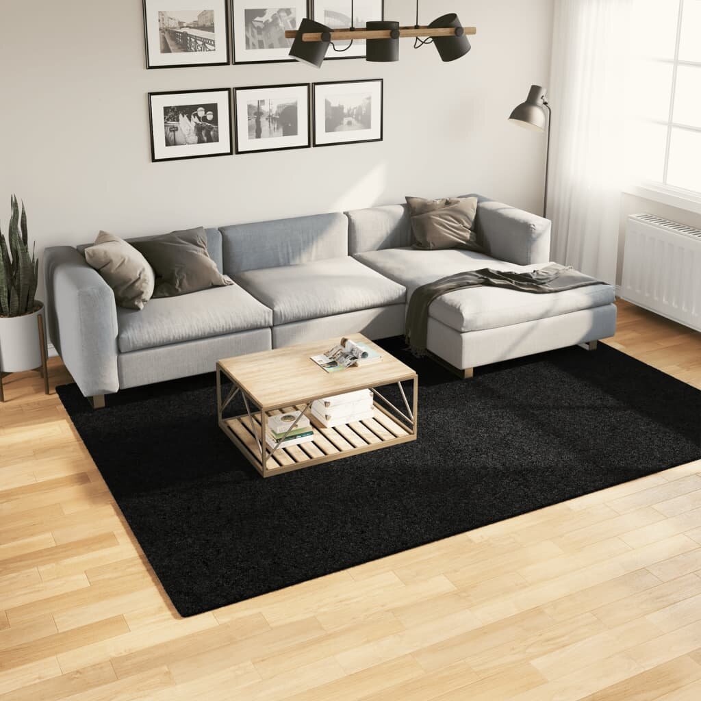 vidaXL Килим OVIEDO с къс косъм черен 200x280 см