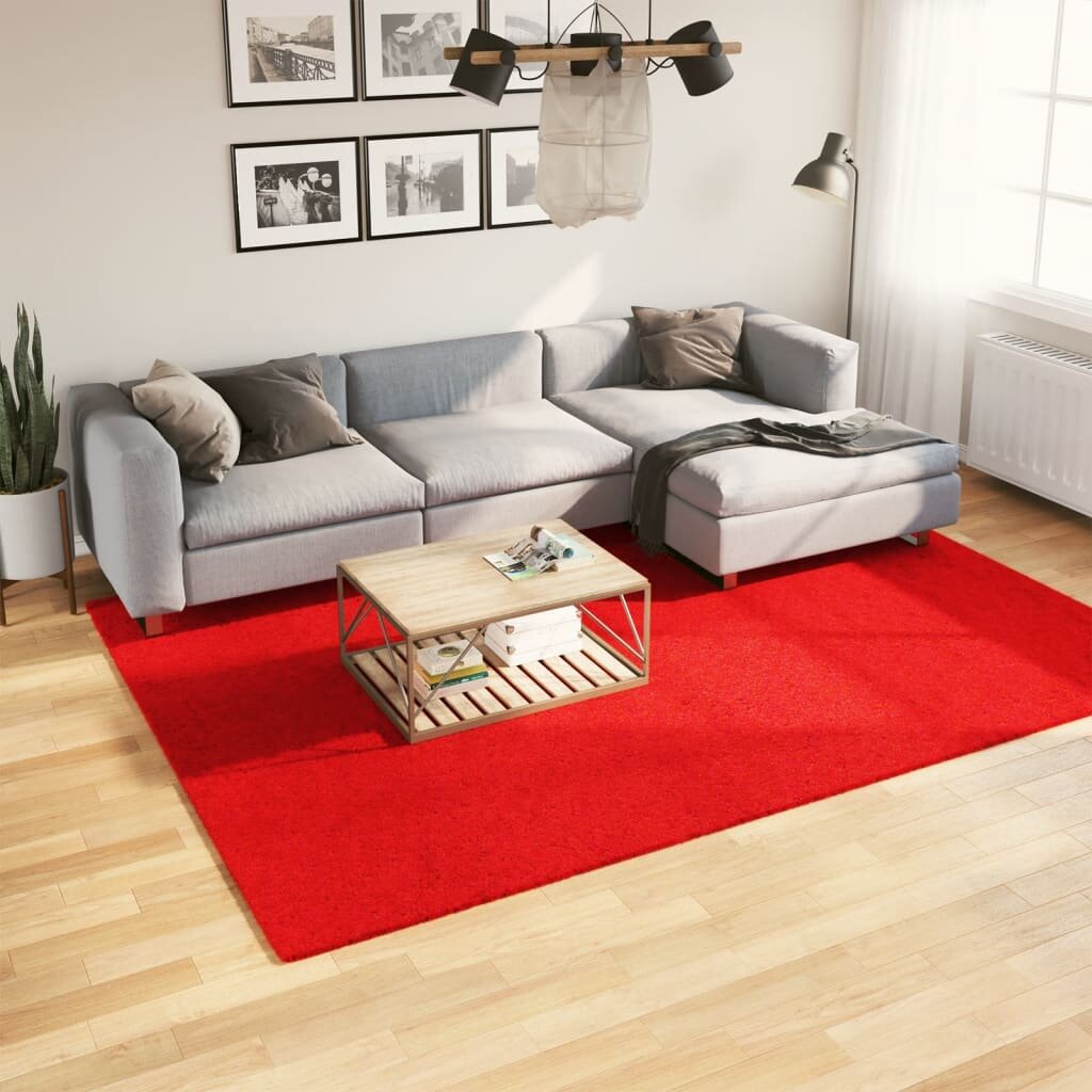 vidaXL Килим OVIEDO с къс косъм червен 200x280 см