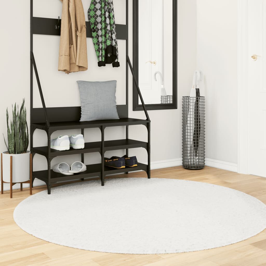 vidaXL Килим OVIEDO с къс косъм кремав Ø 160 см
