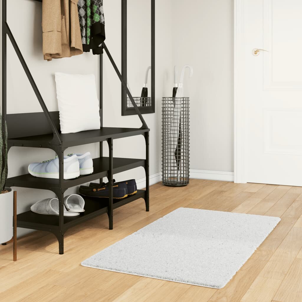 vidaXL Килим OVIEDO с къс косъм сив 60x110 см