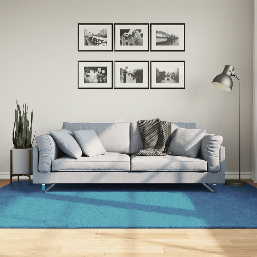 vidaXL Килим OVIEDO с къс косъм тюркоаз 160x230 см