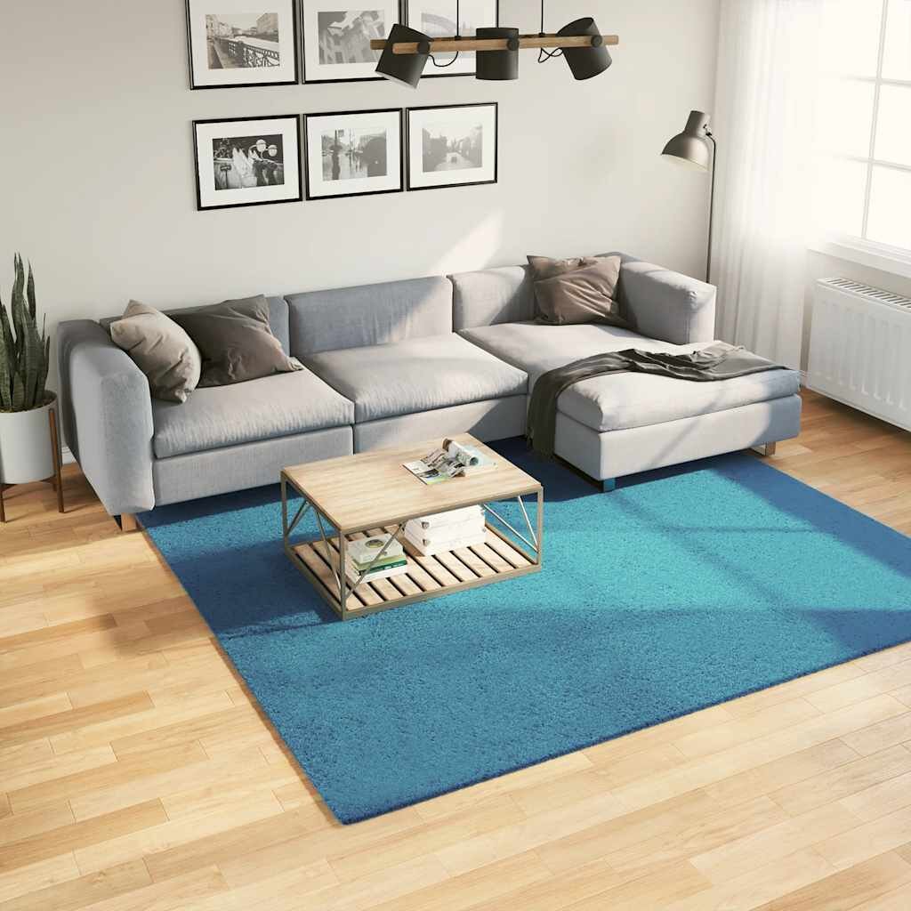 vidaXL Килим OVIEDO с къс косъм тюркоаз 240x240 см
