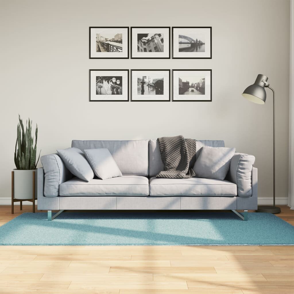vidaXL Килим OVIEDO с къс косъм зелен 100x200 см