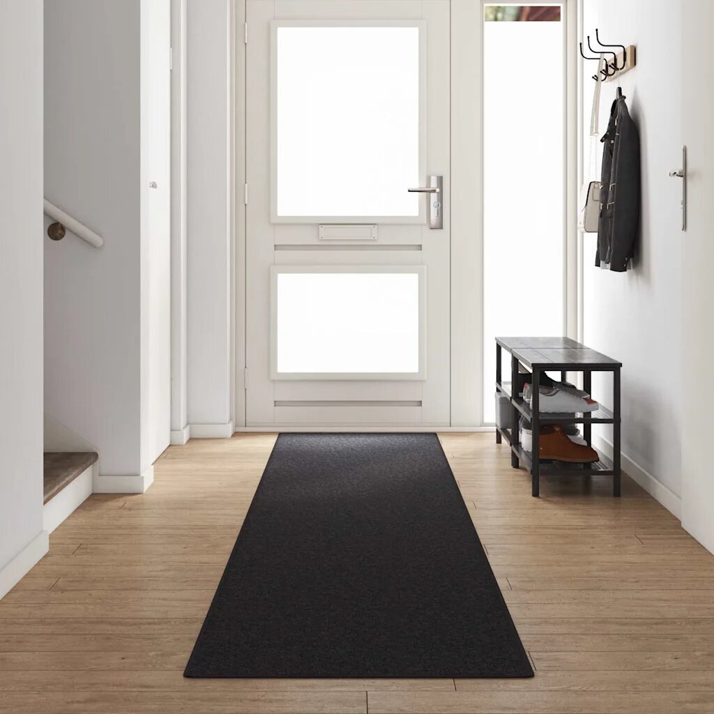 vidaXL Килим пътека Антрацит 80 x 500 cm 100% Полипропилен