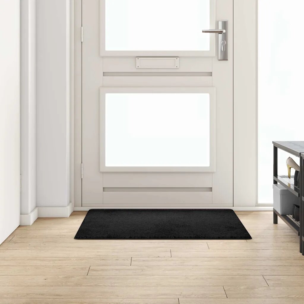 vidaXL Килим пътека Черно 100 x 100 cm 100% Полипропиленов Тапициран