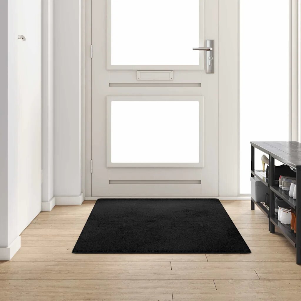 vidaXL Килим пътека Черно 100 x 200 cm 100% Полипропиленов Тапициран