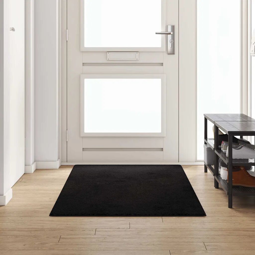 vidaXL Килим пътека Черно 100 x 250 cm 100% Полипропиленов Тапициран