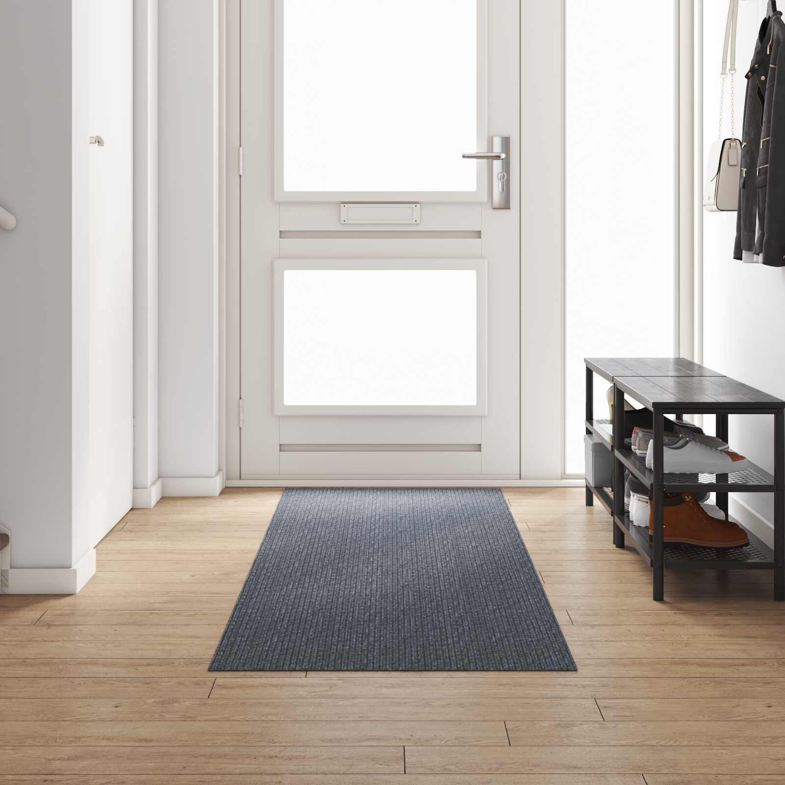 vidaXL Килим пътека Сив 80 x 300 cm текстил
