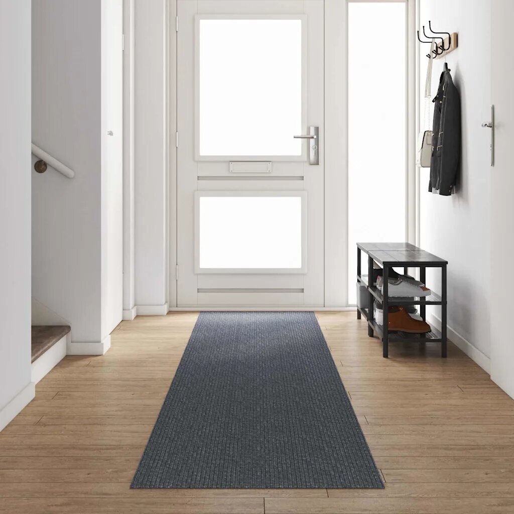 vidaXL Килим пътека Сив 80 x 500 cm текстил