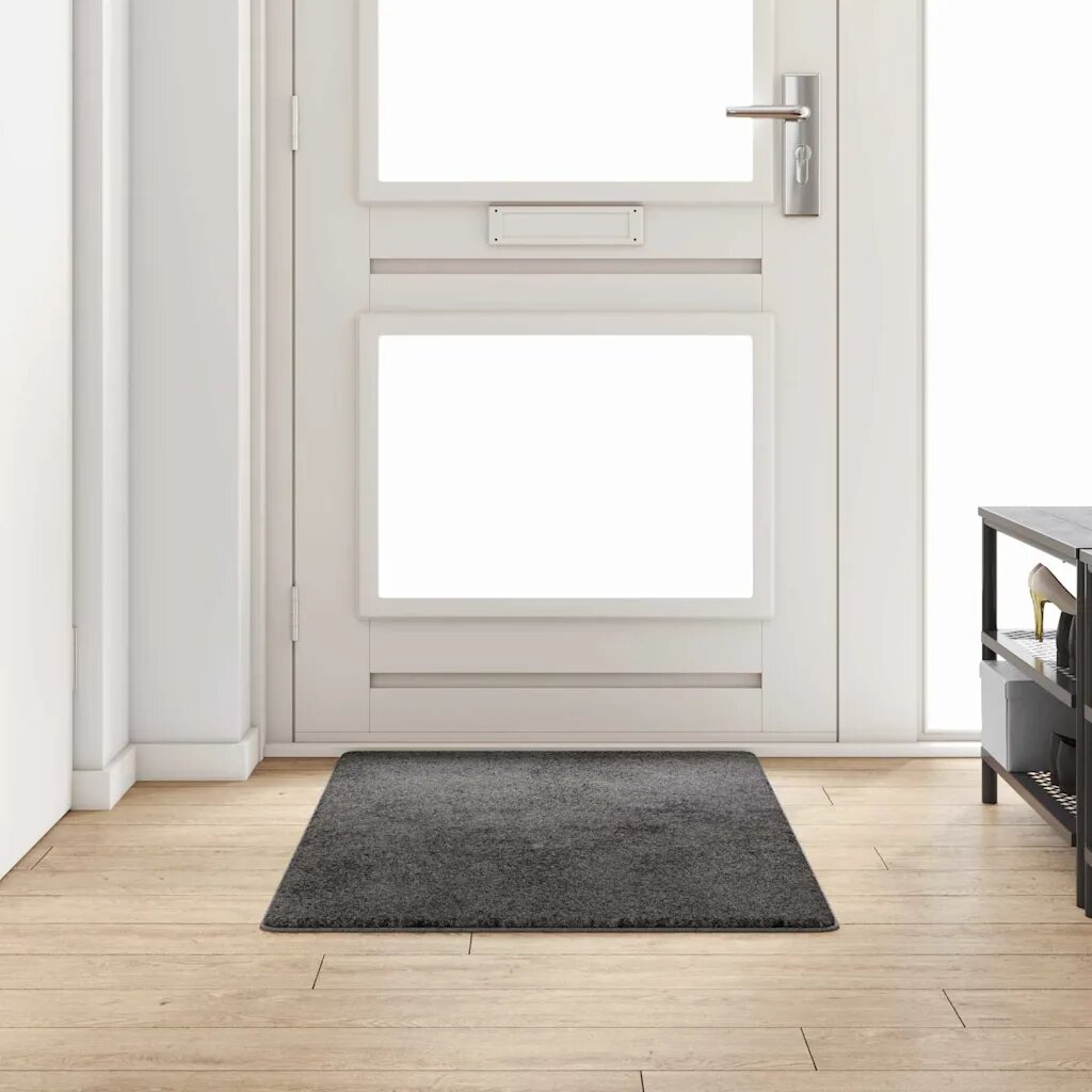 vidaXL Килим пътека Сиво 80 x 150 cm 100% Полипропиленов Тапициран