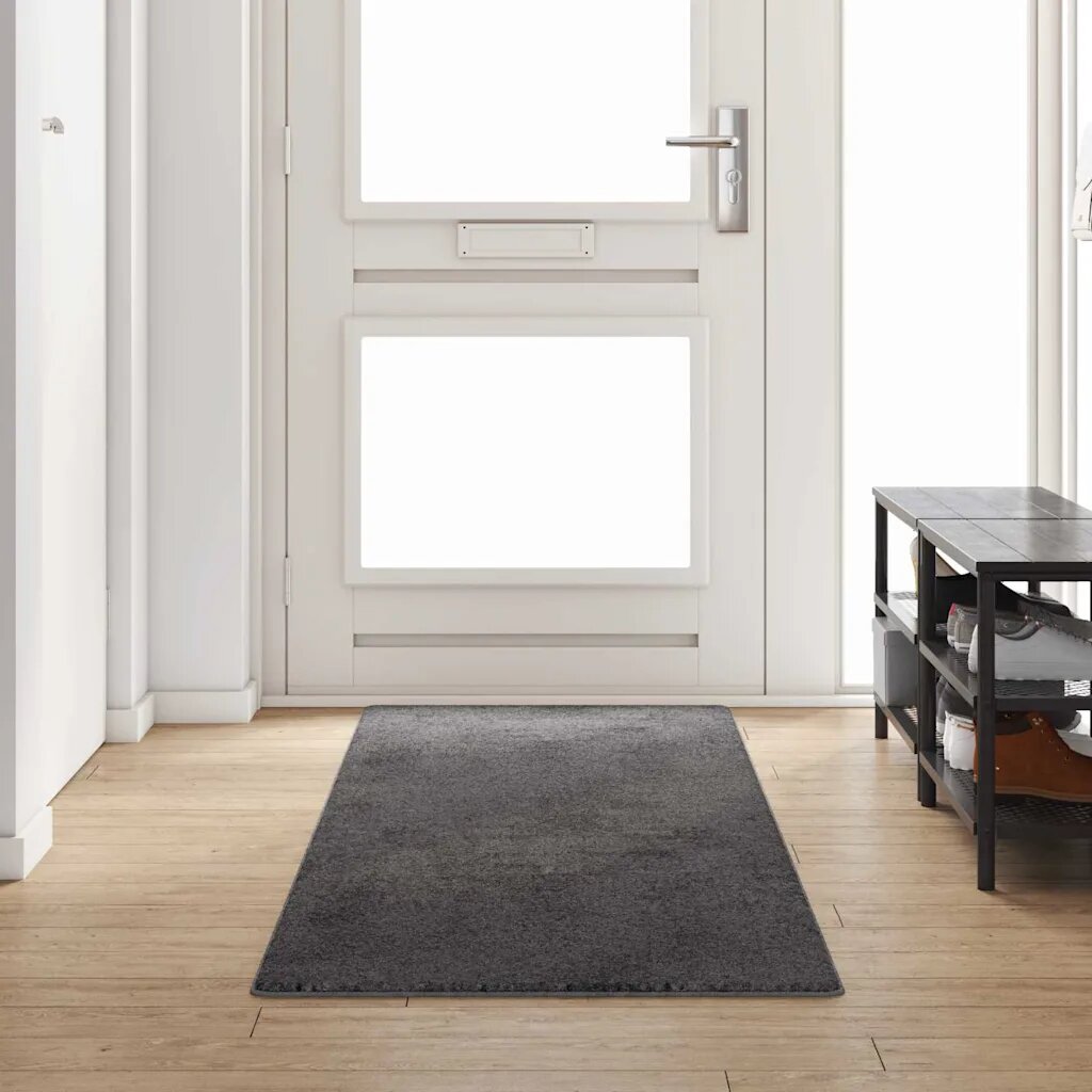 vidaXL Килим пътека Сиво 80 x 300 cm 100% Полипропиленов Тапициран