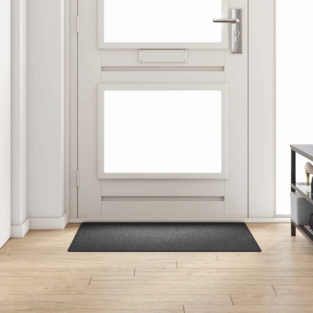 vidaXL Килим пътека Тъмен сив 100 x 100 cm 100% Полипропилен