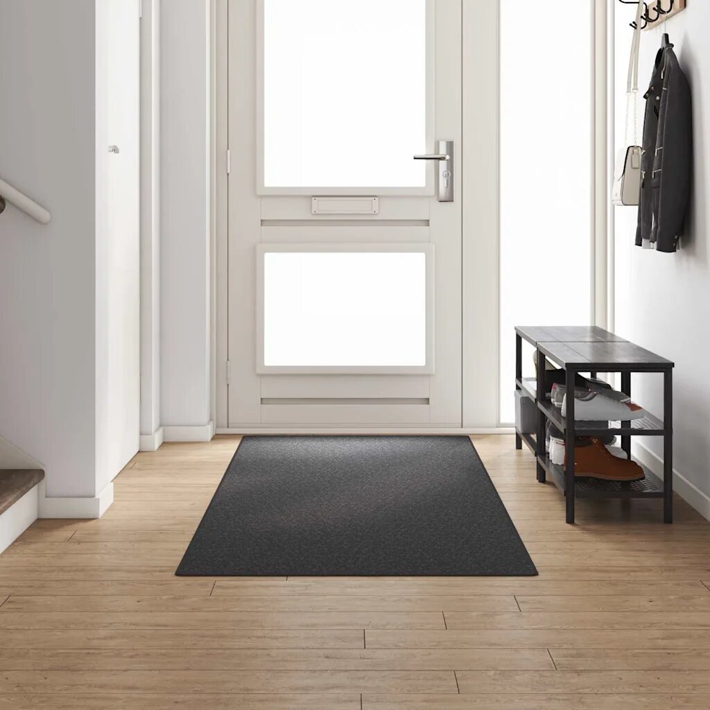vidaXL Килим пътека Тъмен сив 100 x 300 cm 100% Полипропилен