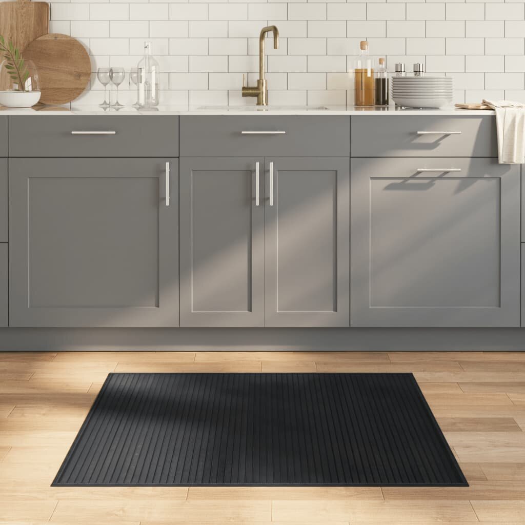 vidaXL Килим правоъгълен сив 80x100 см бамбук