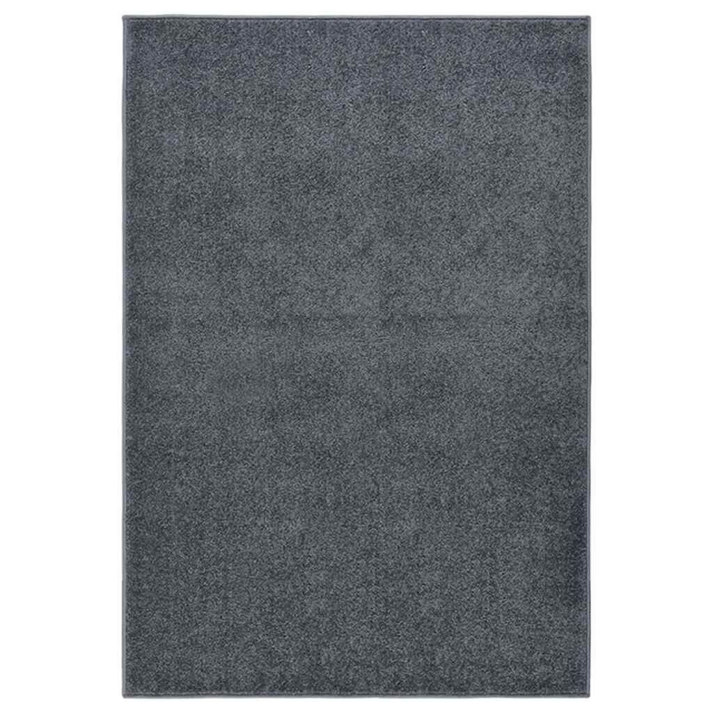 vidaXL Килим с къс косъм 160x230 см антрацит