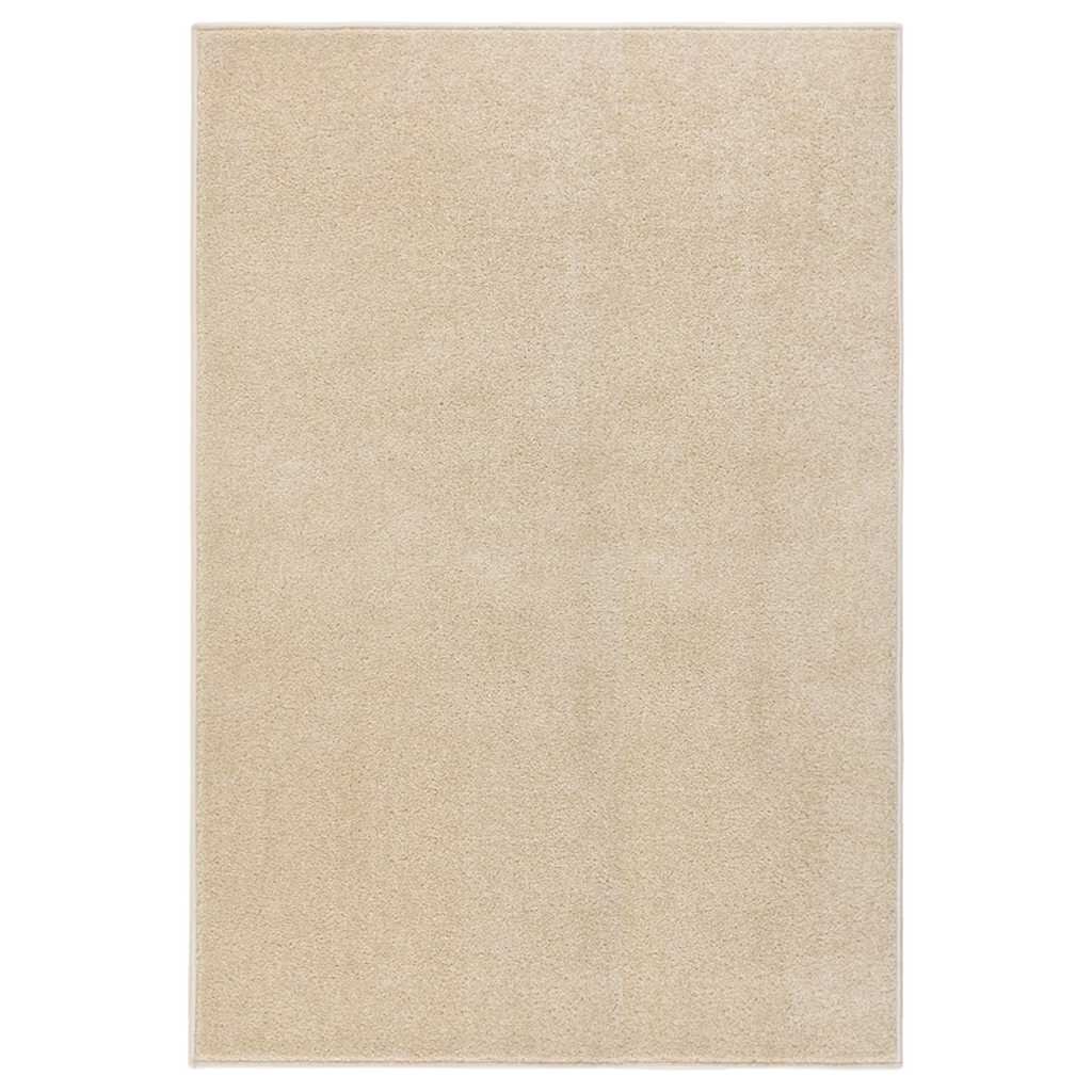 vidaXL Килим с къс косъм 160x230 см бежов