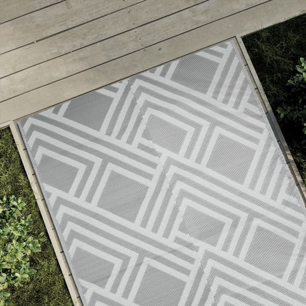 vidaXL Килим за открито ARAKIL сив 120x180 см PP