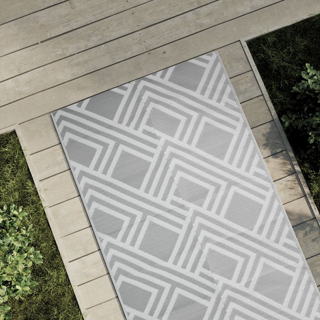 vidaXL Килим за открито ARAKIL сив 80x150 см PP