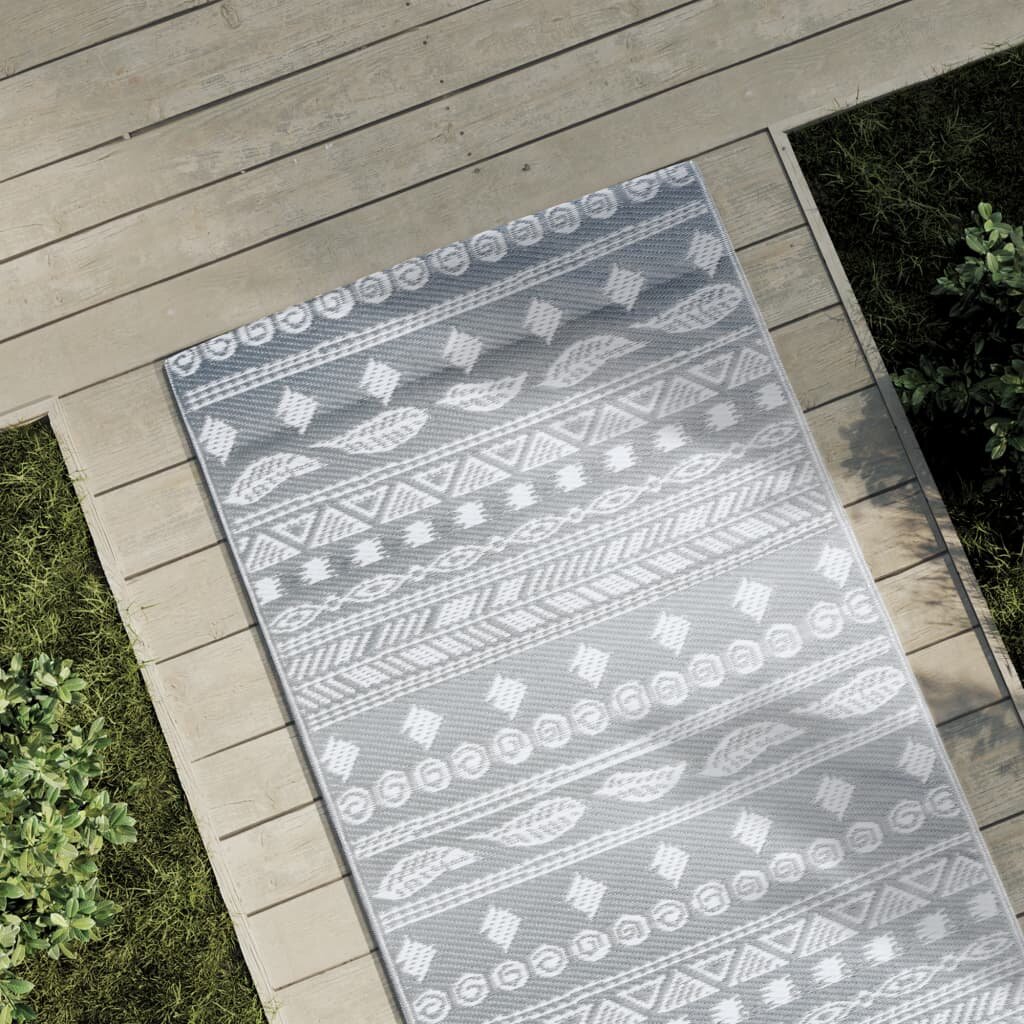 vidaXL Килим за открито ARAKIL сив 80x250 см PP
