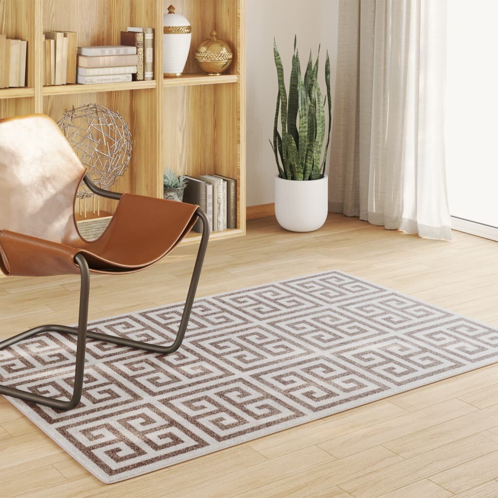 vidaXL Килим за открито и закрито къс косъм шарен 120x180 см