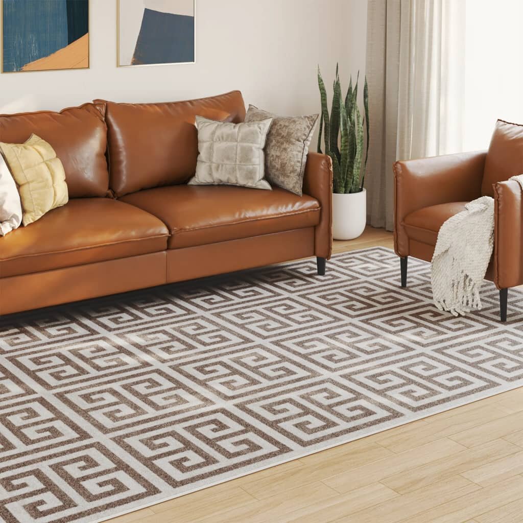 vidaXL Килим за открито и закрито къс косъм шарен 190x300 см
