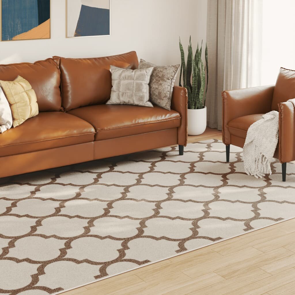 vidaXL Килим за открито и закрито къс косъм шарен 190x300 см