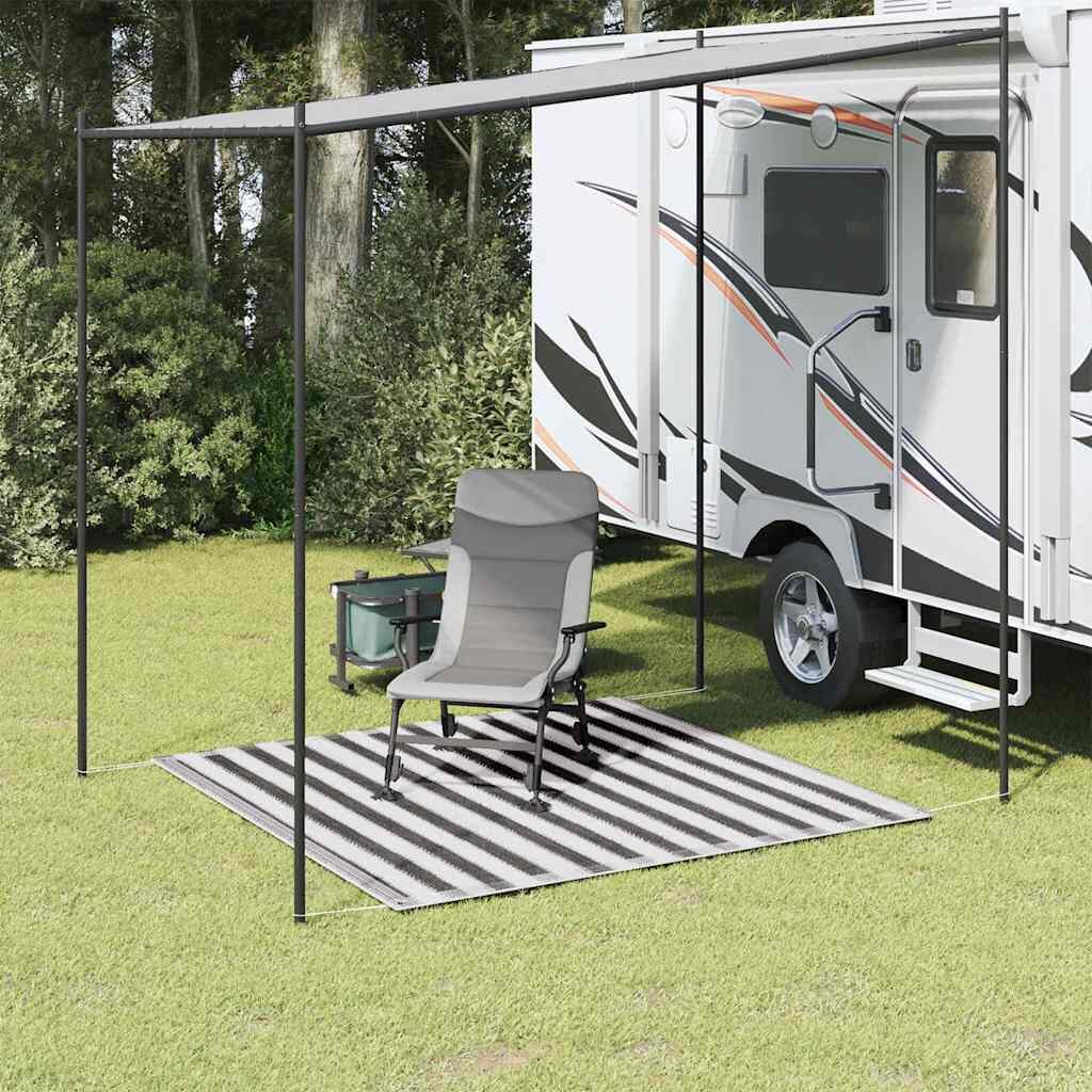 vidaXL Килим за палатка 200x200 см антрацит и бяло