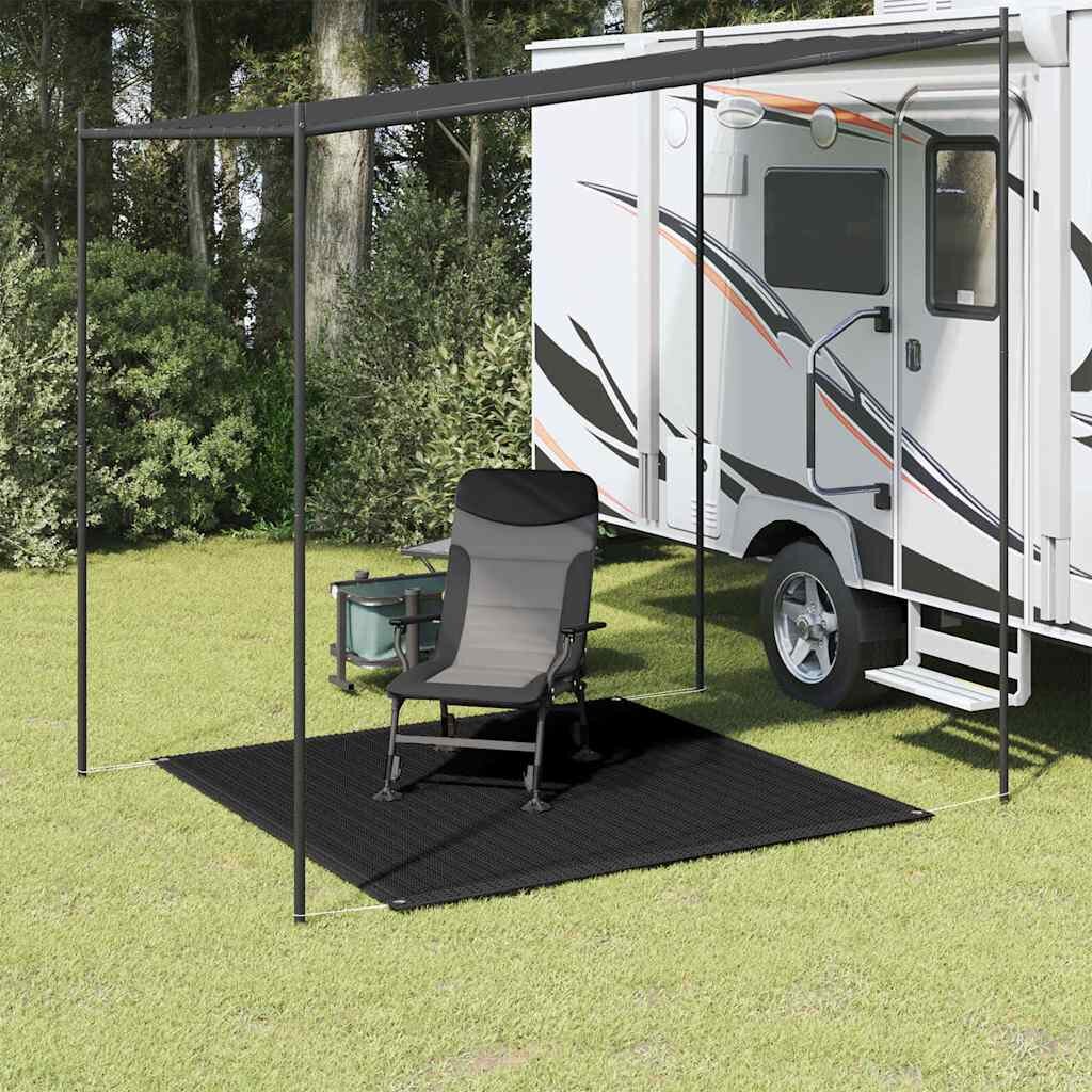vidaXL Килим за палатка 200x200 см черен