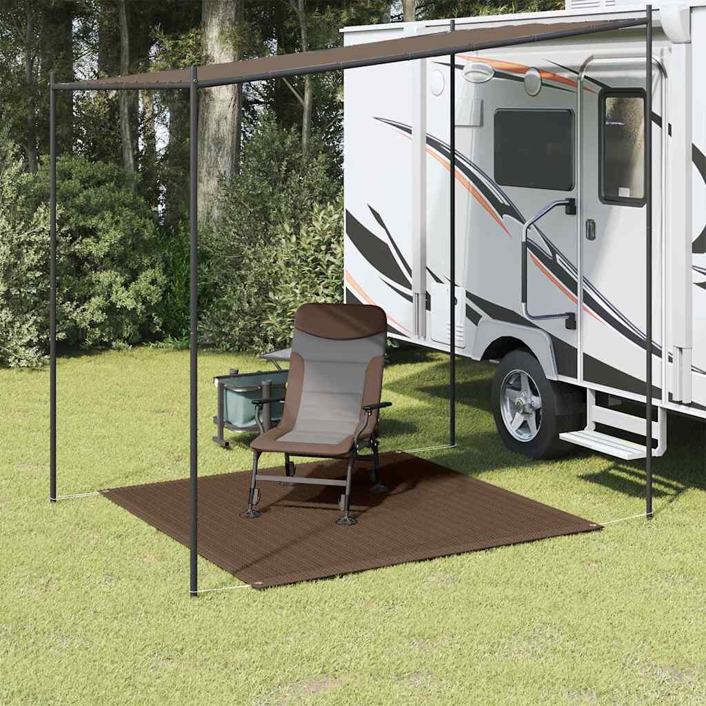 vidaXL Килим за палатка 200x200 см кафяв