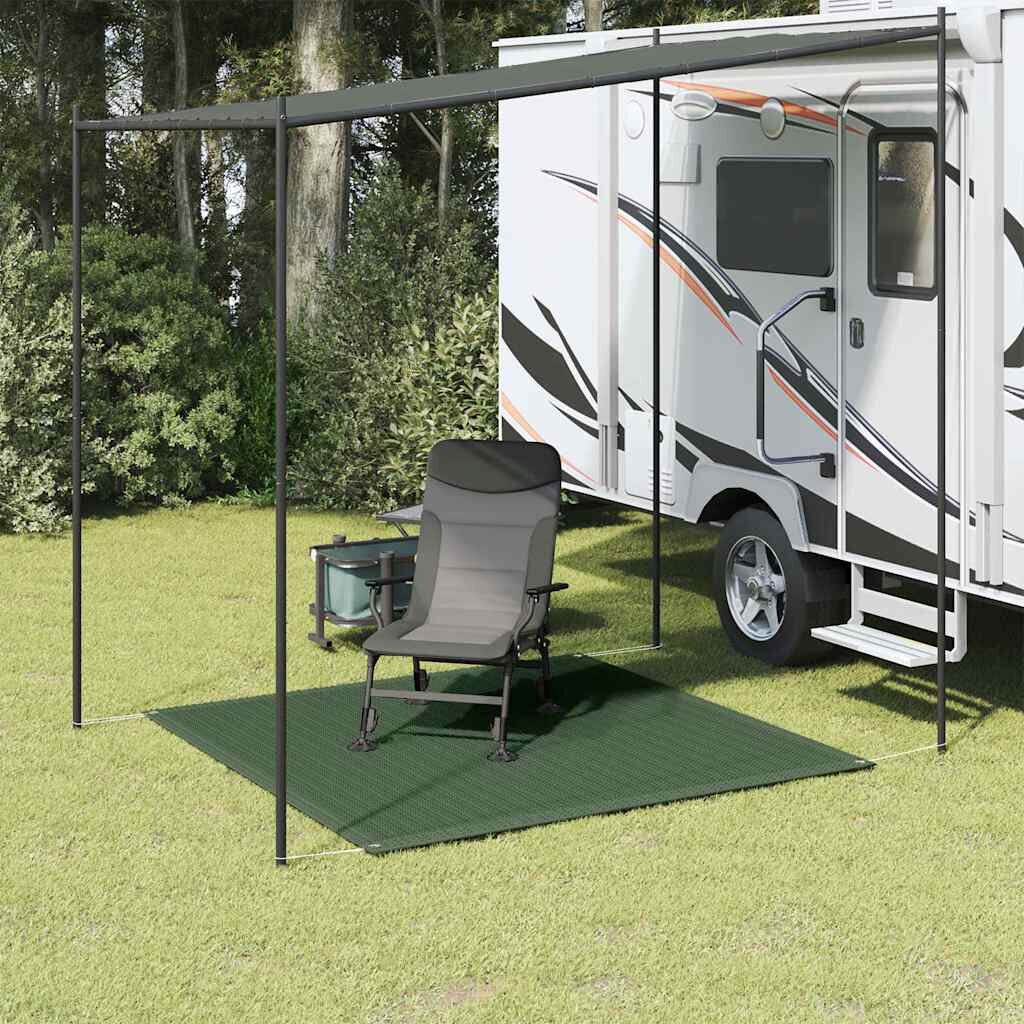 vidaXL Килим за палатка 200x200 см тъмнозелен