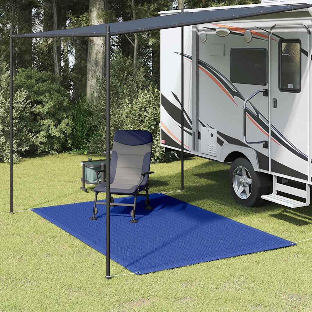 vidaXL Килим за палатка 250x200 см син HDPE