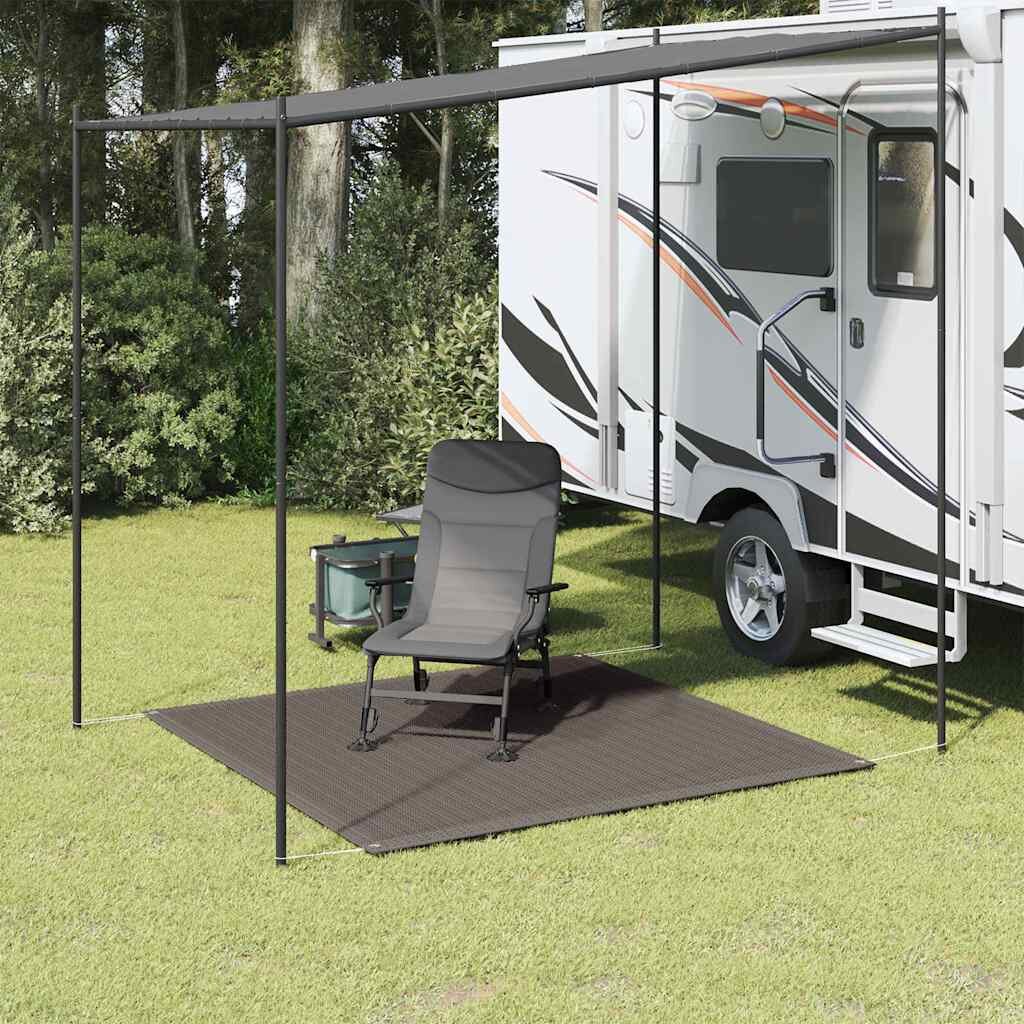 vidaXL Килим за палатка 250x250 см антрацит HDPE
