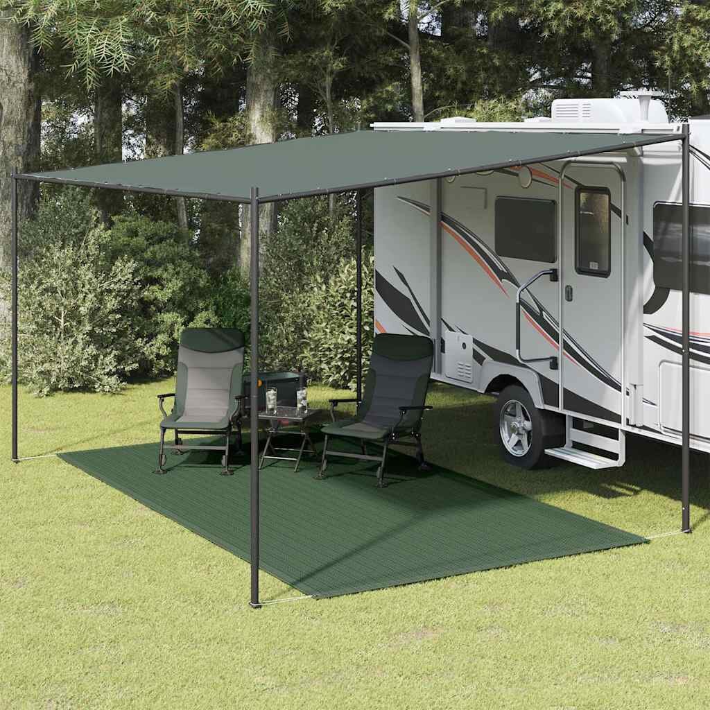 vidaXL Килим за палатка 250x350 см тъмнозелен