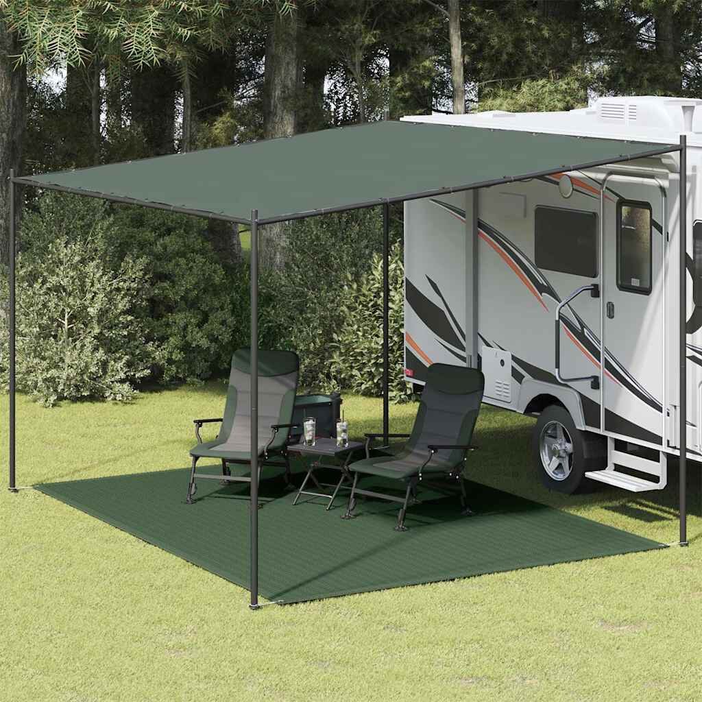 vidaXL Килим за палатка 300x400 см HDPE зелен