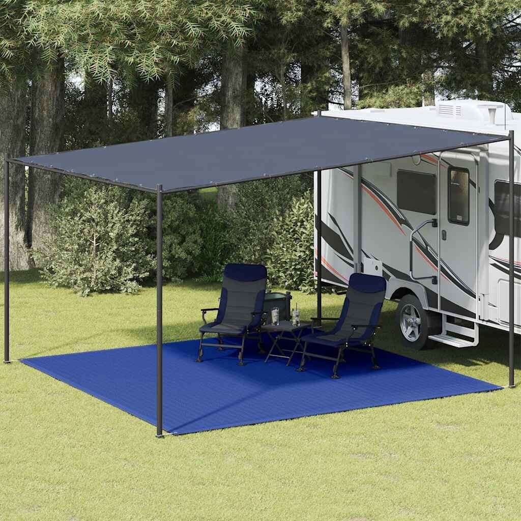 vidaXL Килим за палатка 400x400 см син HDPE