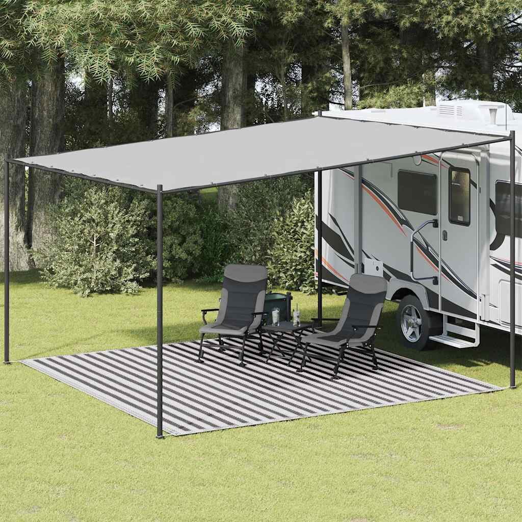 vidaXL Килим за палатка антрацит и бяло 400x400 см HDPE