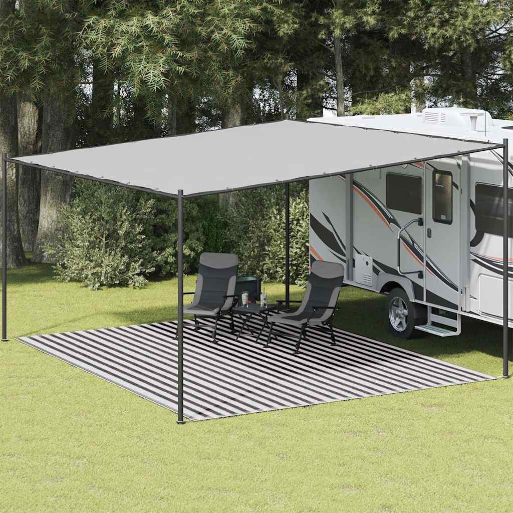vidaXL Килим за палатка антрацит и бяло 400x500 см HDPE