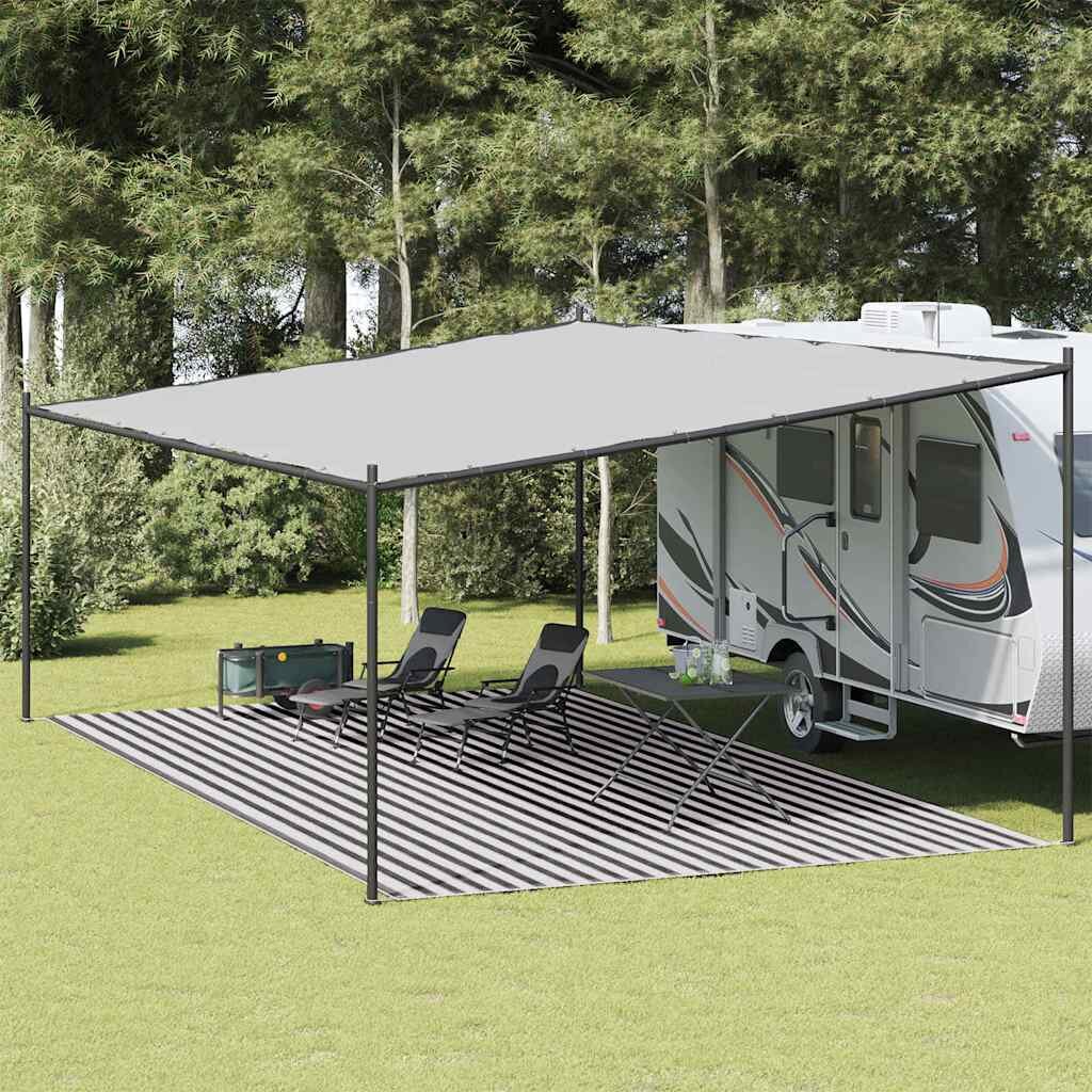 vidaXL Килим за палатка антрацит и бяло 400x600 см HDPE