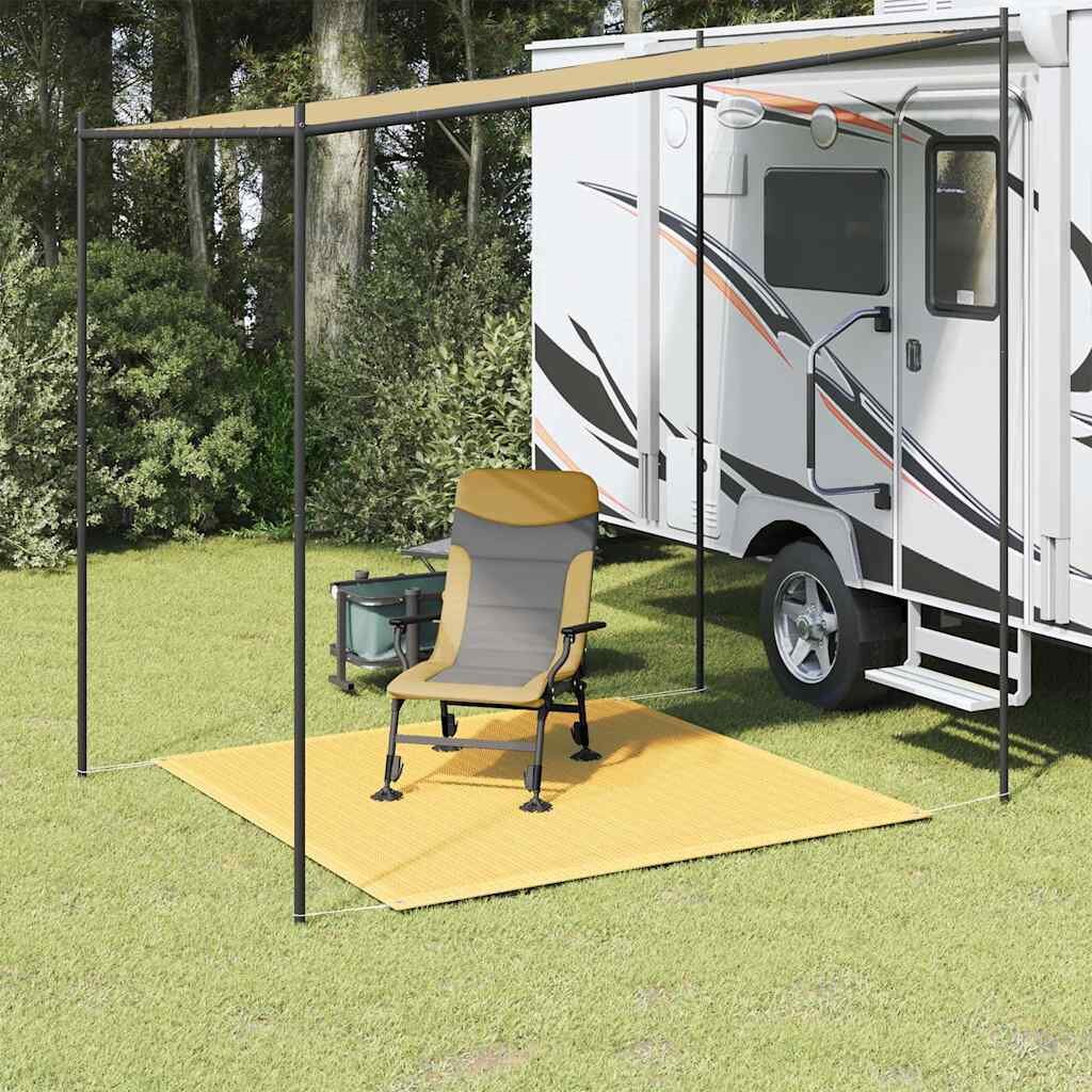 vidaXL Килим за палатка бежов 250x250 см HDPE