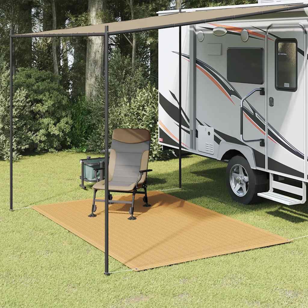 vidaXL Килим за палатка пясъчно 200x300 см HDPE