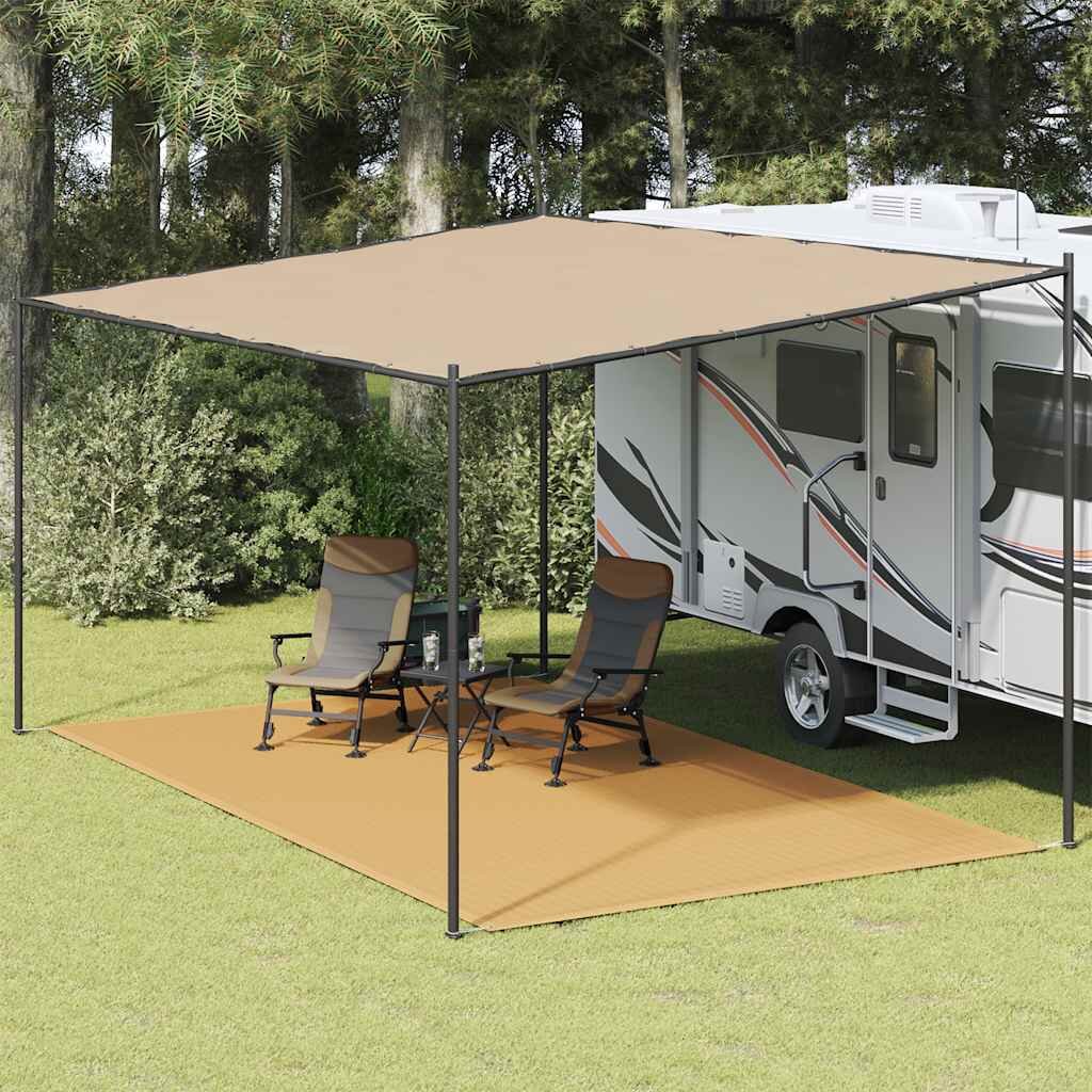 vidaXL Килим за палатка пясъчно 300x600 см HDPE