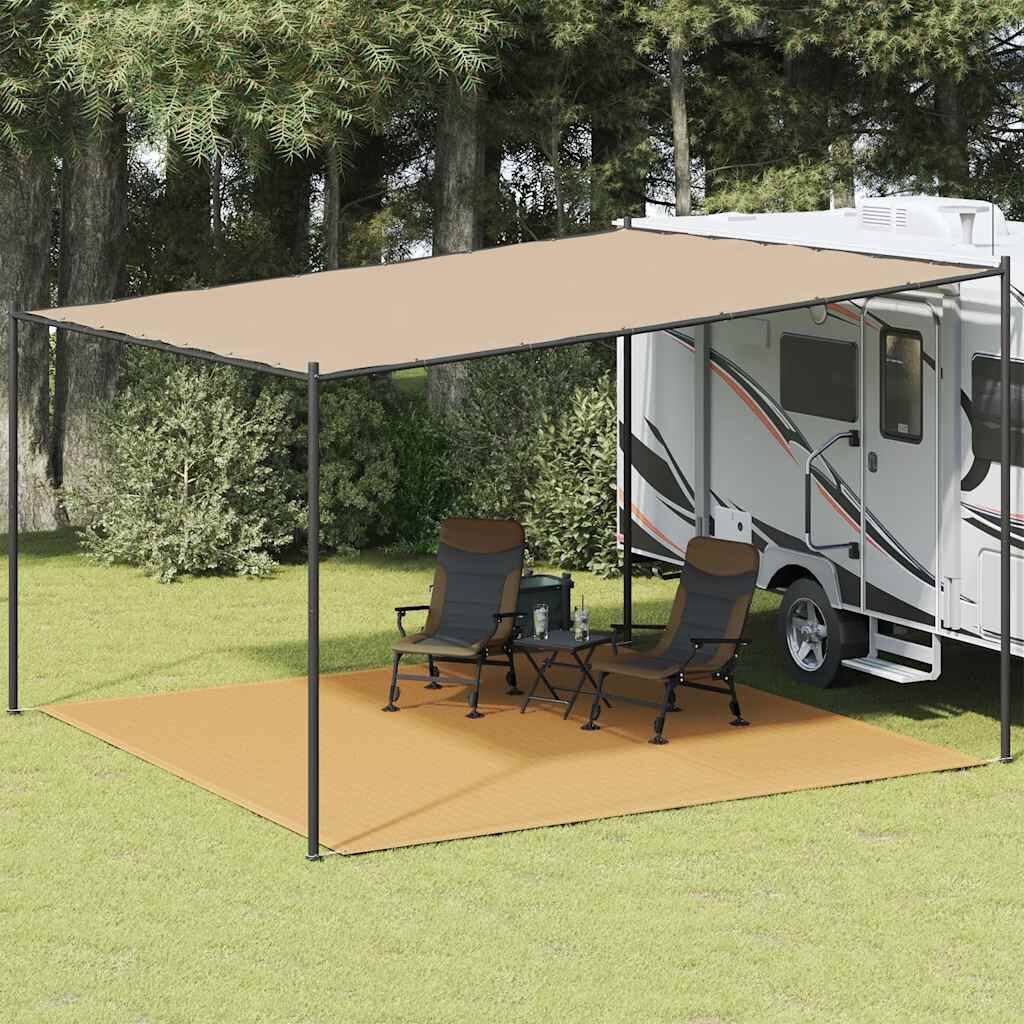 vidaXL Килим за палатка пясъчно 400x400 см HDPE